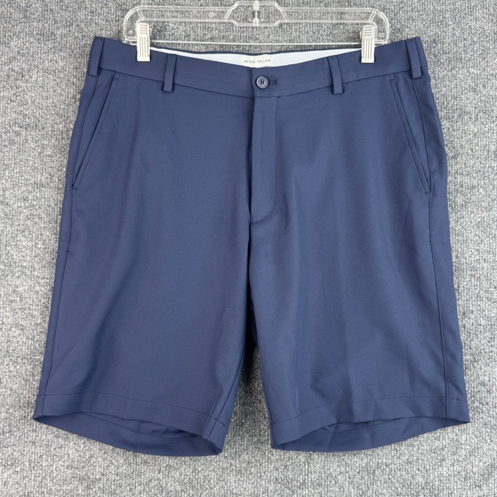 Peter Millar Shorts MENS 34 Blue Salem Performance 9' Golf Casual Preppy